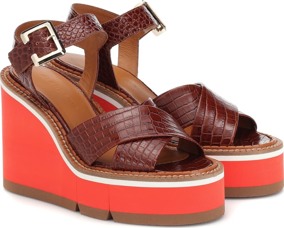 Robert Clergerie Alive leather wedge sandals