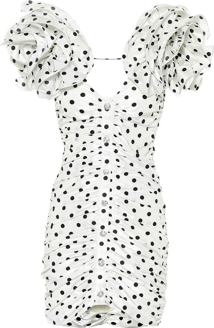 Alessandra Rich Dotted silk-satin minidress