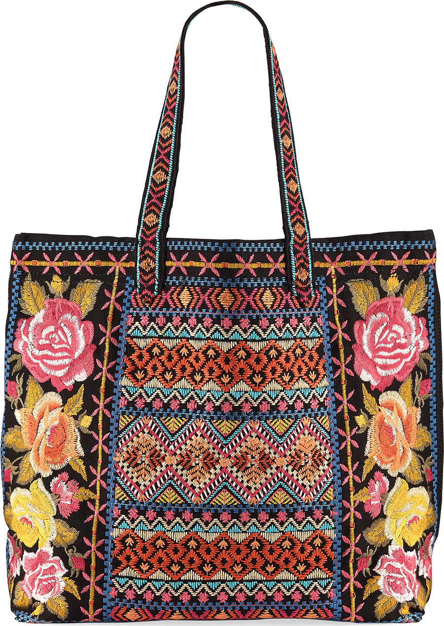 Johnny Was Vella Everyday Cotton Canvas Tote Bag