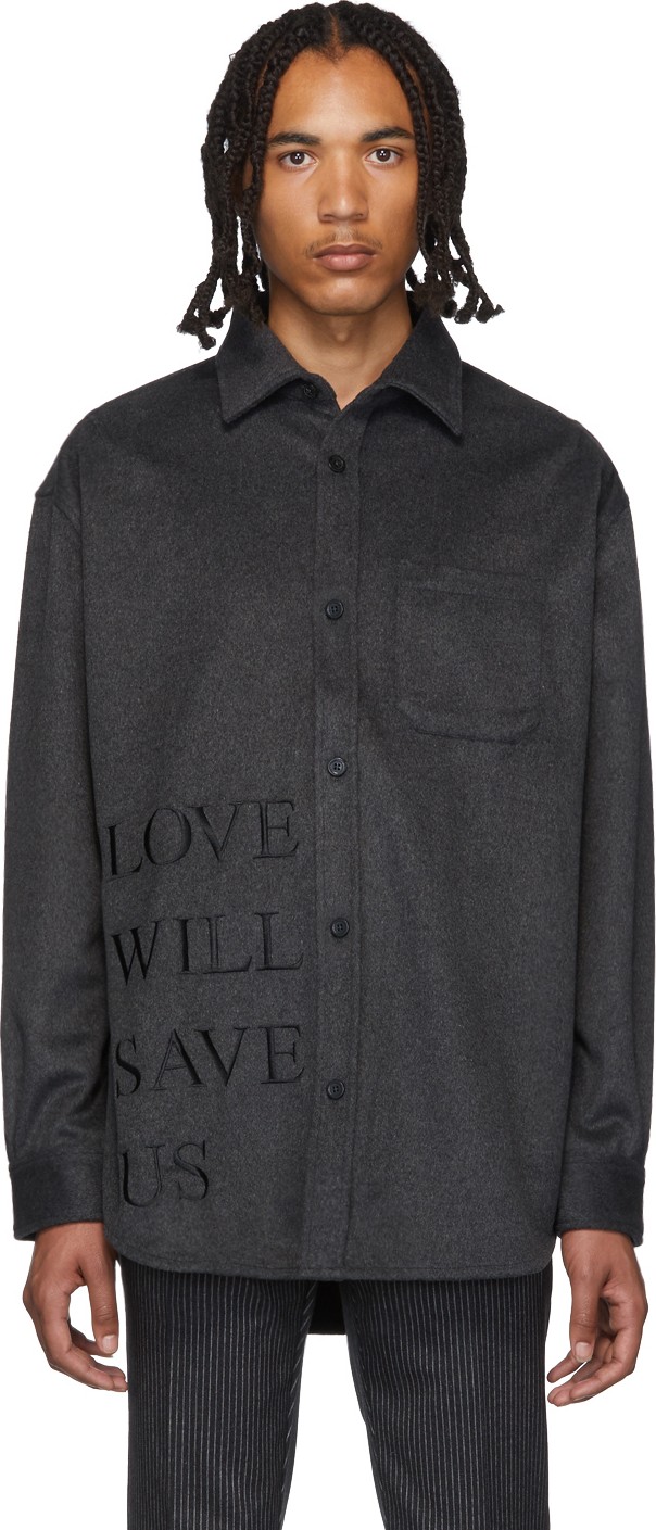 Stolen Girlfriends Club Grey 'Love Will Save Us' Painter Shirt