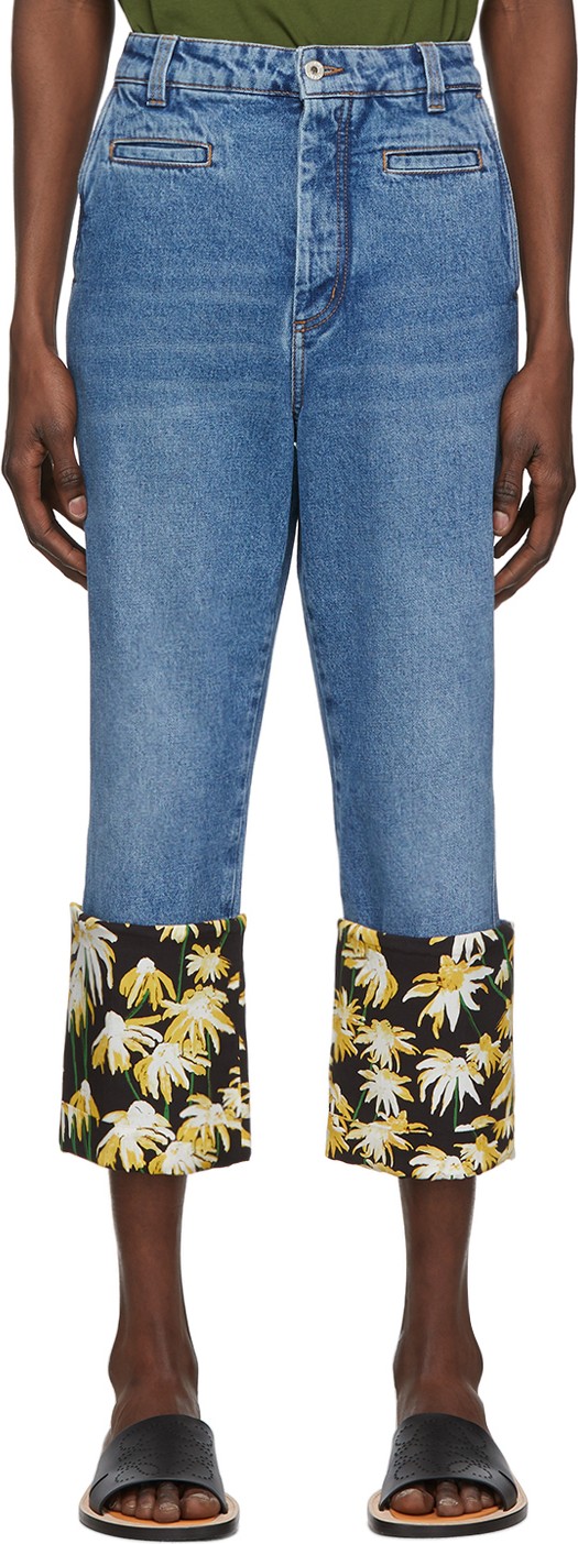 LOEWE Blue Daisy Fisherman Jeans
