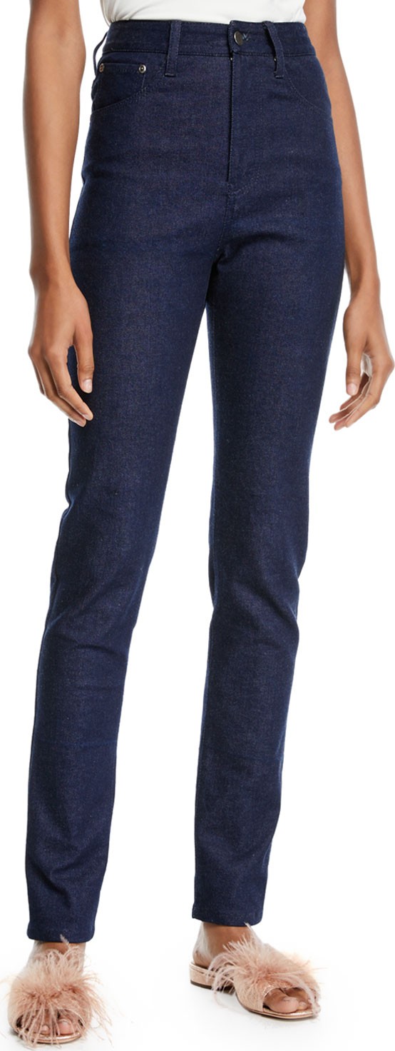 Brandon Maxwell High-Waist Five-Pocket Skinny-Leg Jeans