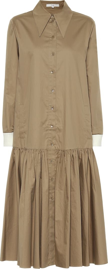 Tibi Tech cotton-poplin shirt dress