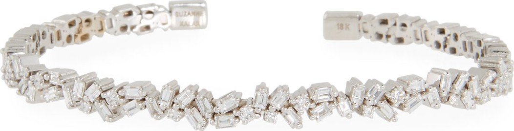 KALAN by Suzanne Kalan 18k White Gold Flexible Diamond Bangle