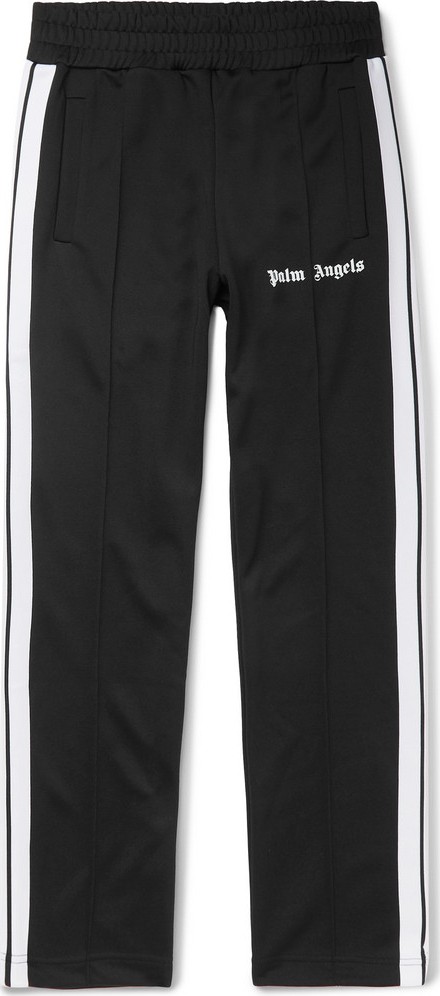Palm Angels Slim-Fit Logo-Print Striped Tech-Jersey Track Pants