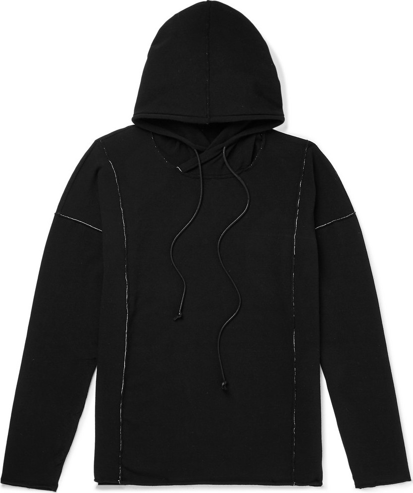 Isabel Benenato Embroidered Loopback Jersey Hoodie