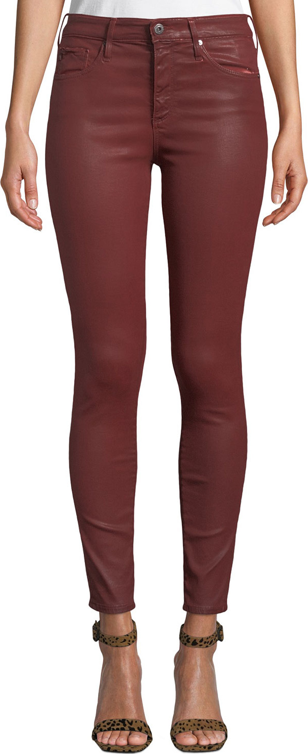 AG Jeans Farrah Sateen High-Rise Ankle Skinny Jeans