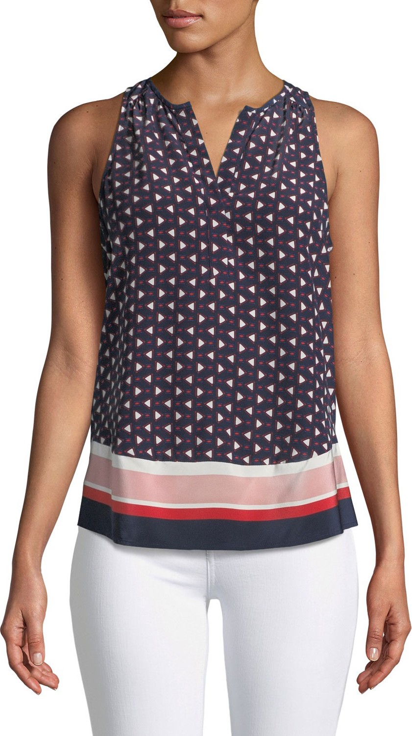 Joie Xandry Printed Sleeveless Silk Top