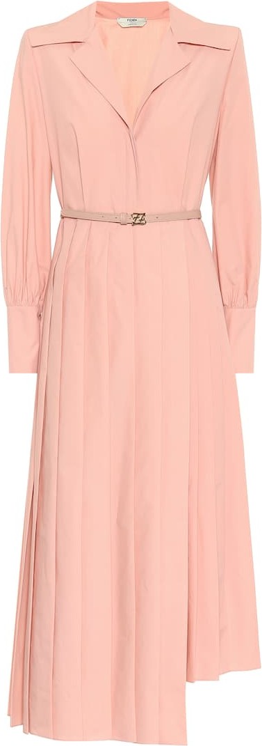 Fendi Asymmetric cotton shirt dress