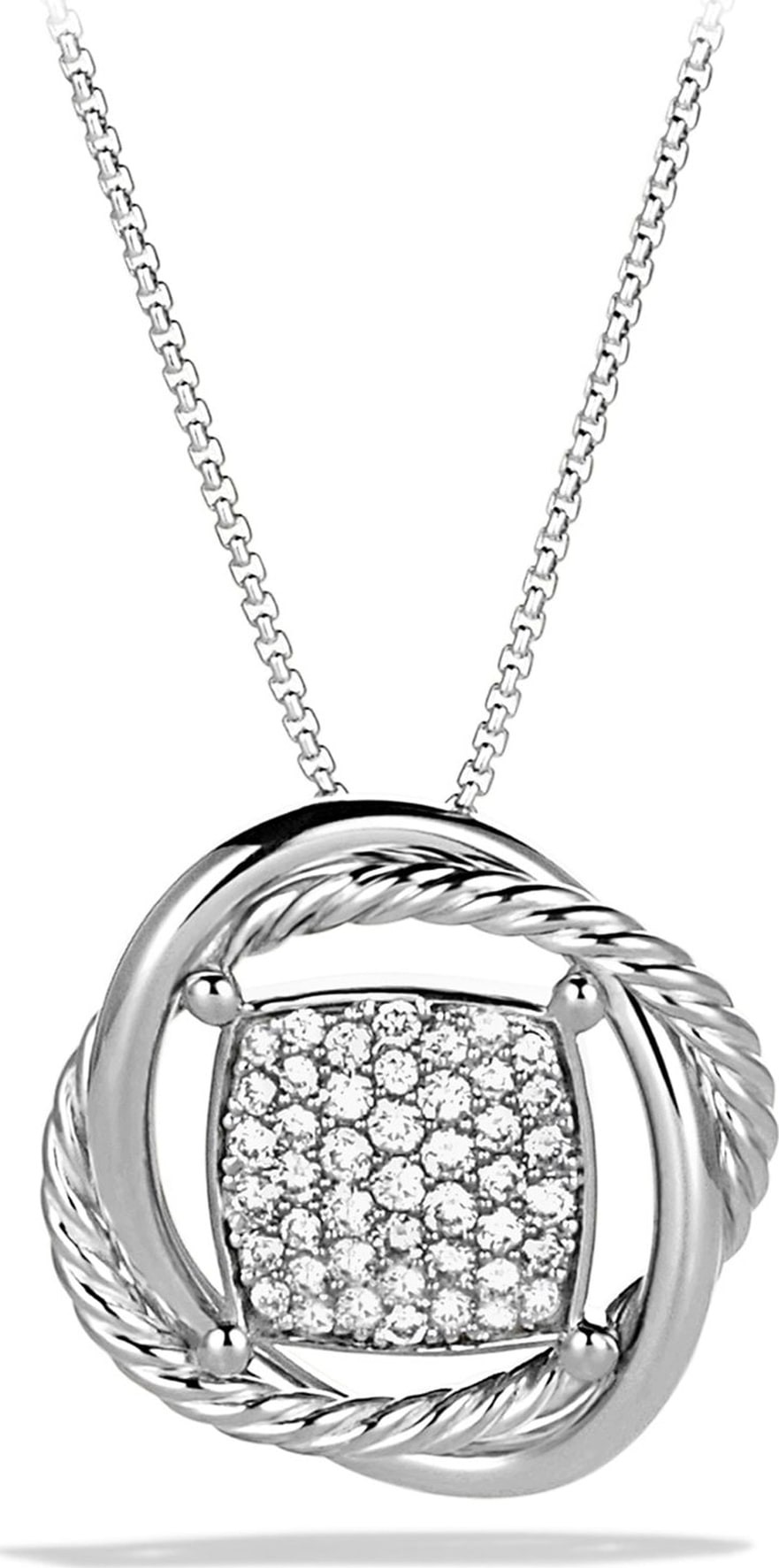 David Yurman 'Infinity' Pendant with Diamonds on Chain