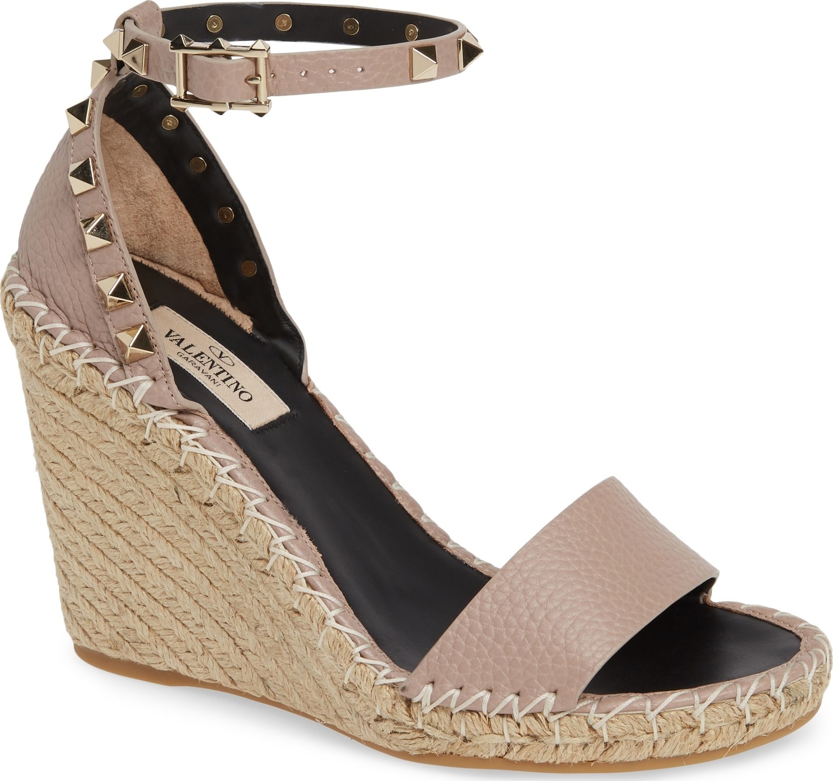 Valentino 'Rockstud' Espadrille Wedge