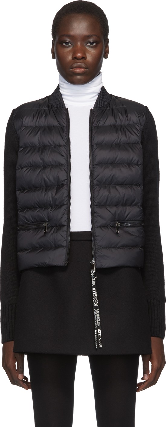 Moncler Black Knit Down Jacket
