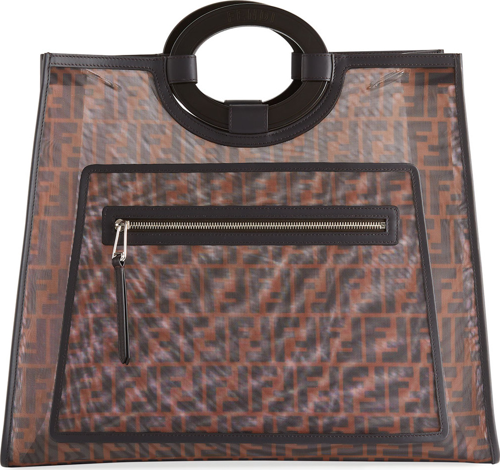 Fendi Runaway FF Mesh Shopper Tote Bag