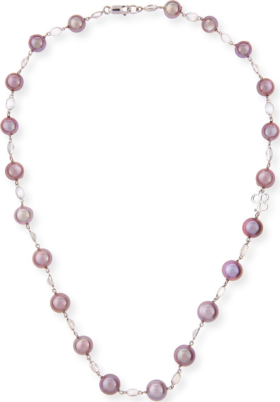 Belpearl Kasumiga Pink Pearl & Moonstone Necklace in 18K White Gold, 20"