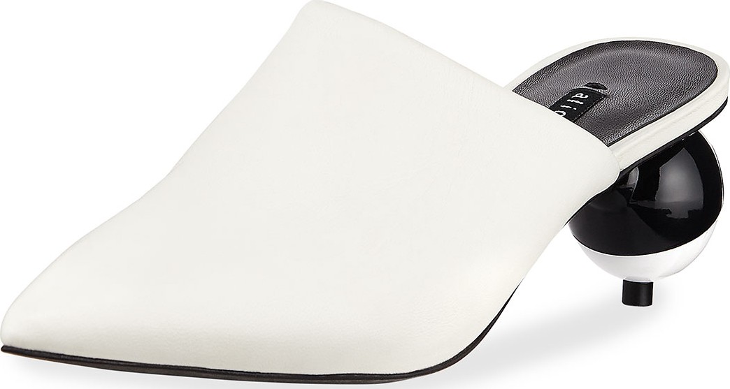 Alice + Olivia Chrysta Leather Ball-Heel Mule