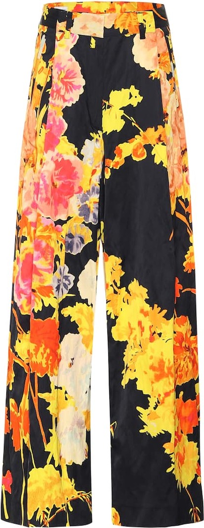 Dries Van Noten Floral high-rise wide-leg pants