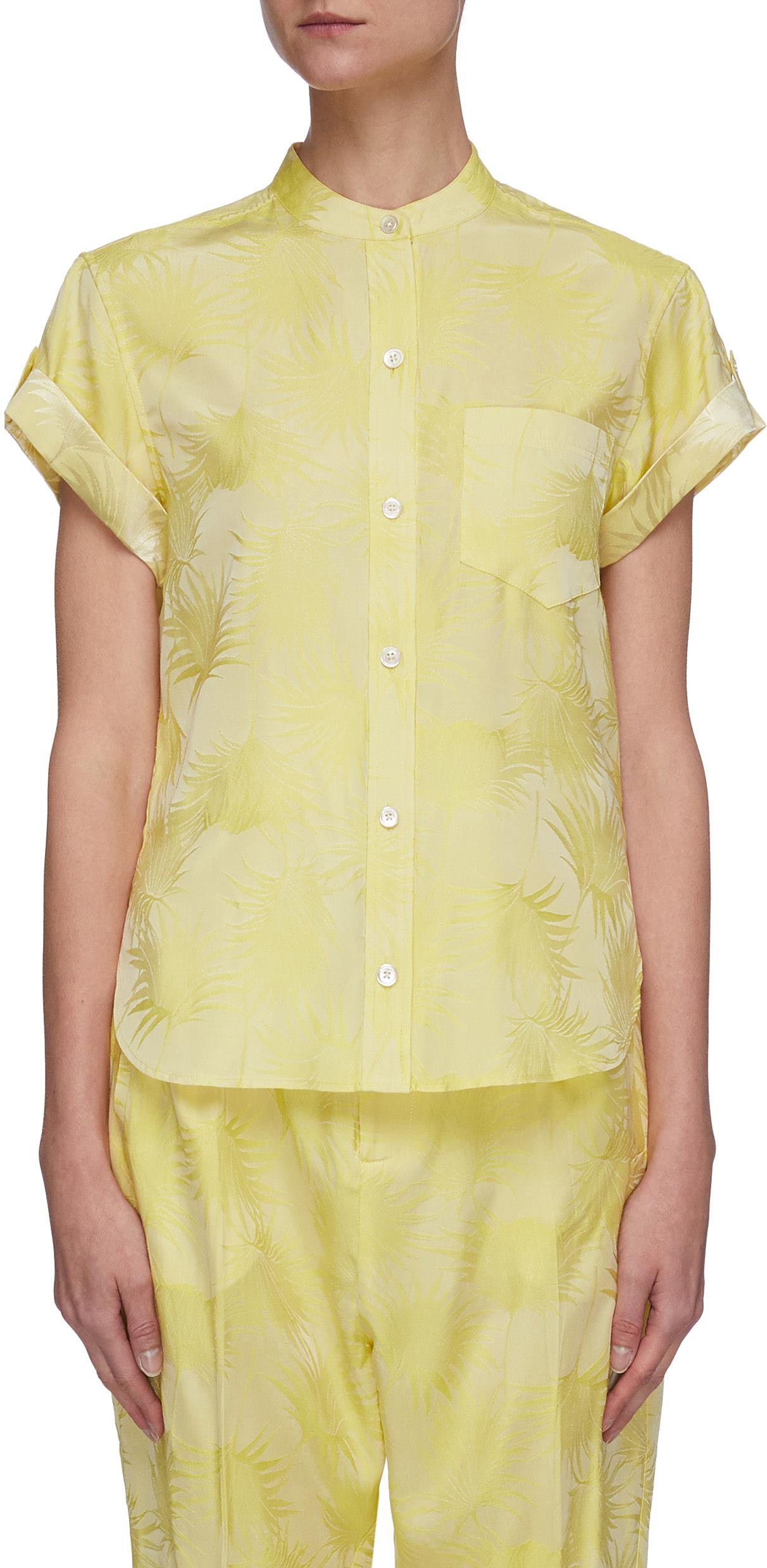 Equipment Narses mandarin collar roll up sleeve blouse