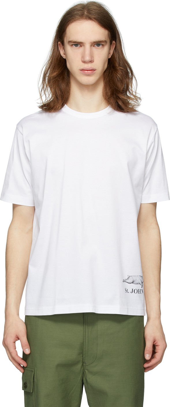Junya Watanabe White 'St. John' T-Shirt