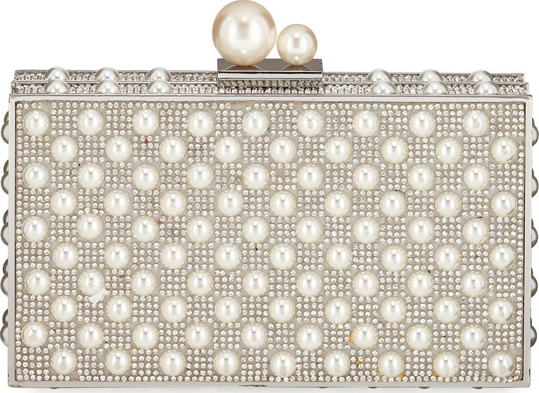 Sophia Webster Clara Crystal Pearly Box Clutch Bag