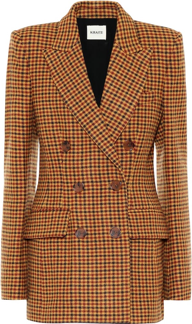 Khaite Darla gingham wool felt blazer