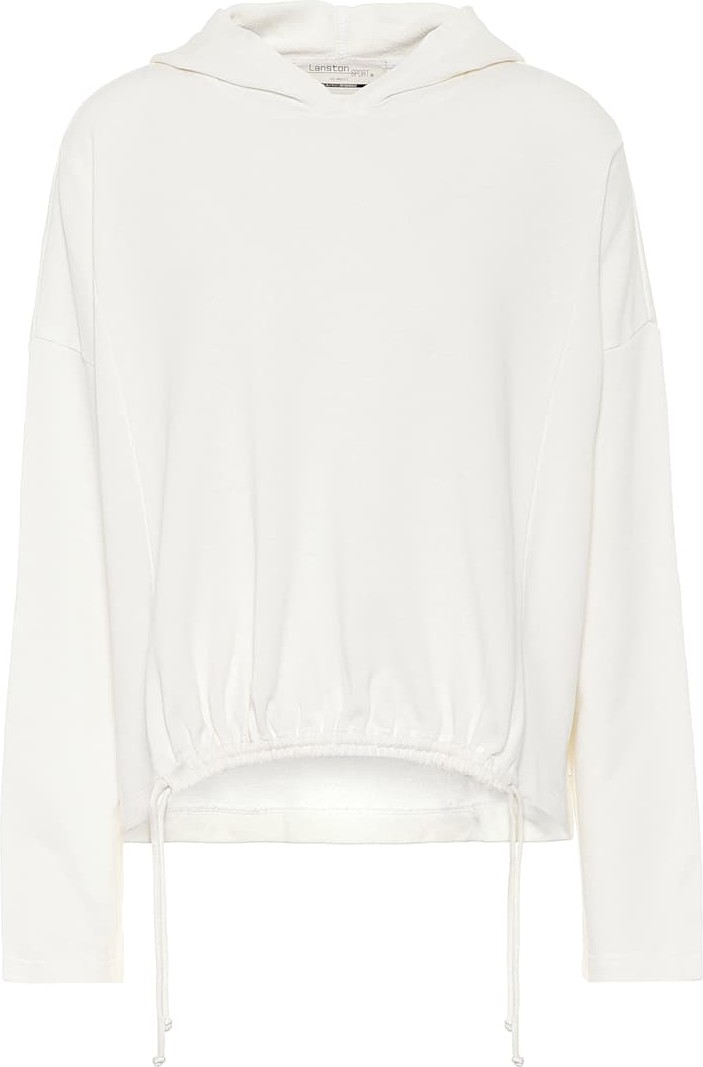 Lanston Cropped cotton-blend hoodie