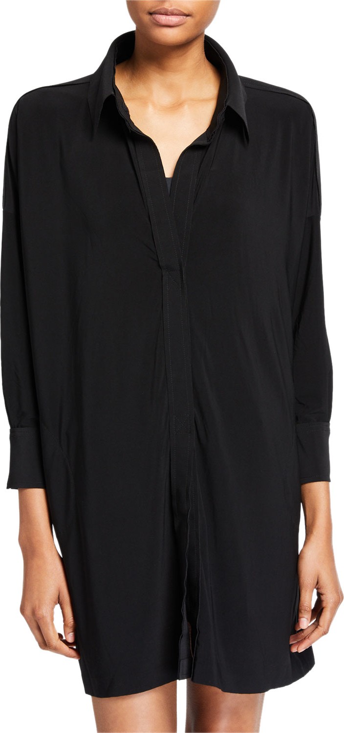 Norma Kamali Boxy Coverup Beach Shirt