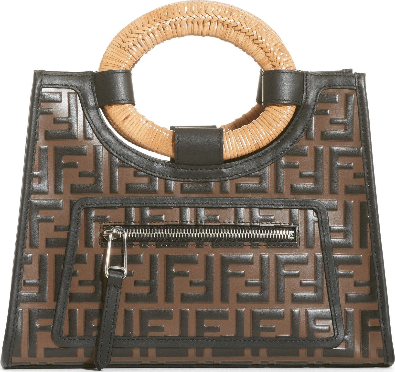 Fendi Runaway Logo Calfskin Leather Shopper