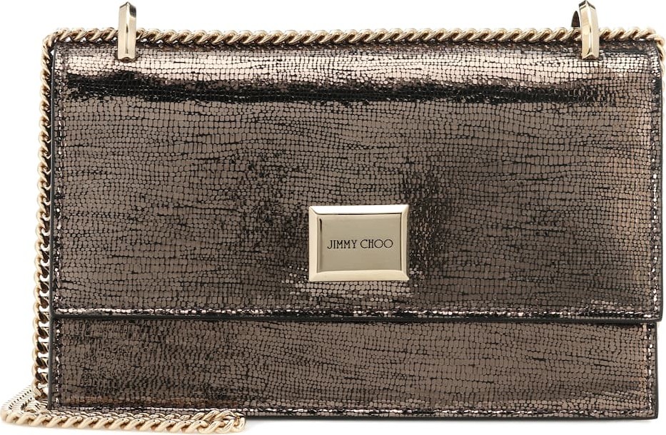 Jimmy Choo Leni metallic leather shoulder bag