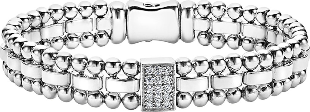 LAGOS 9mm Caviar Spark Bracelet with Diamond Station
