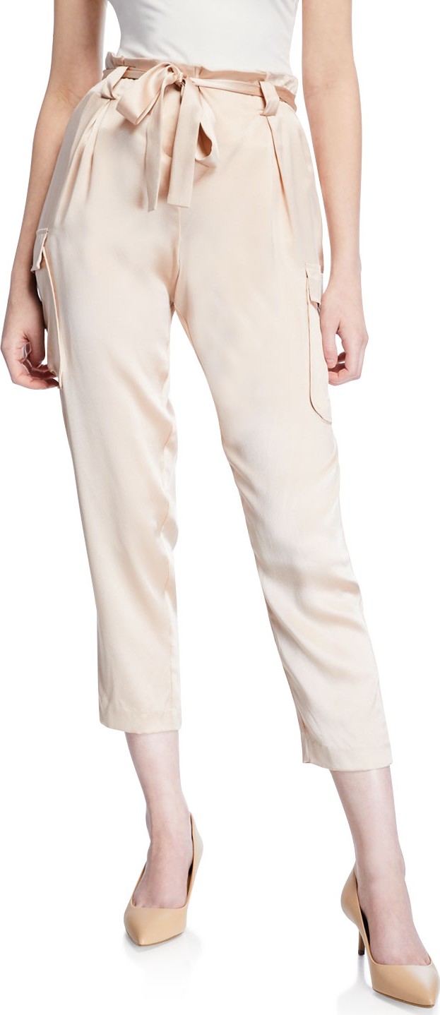 L'AGENCE Roxy Paperbag Silk Cargo Pants