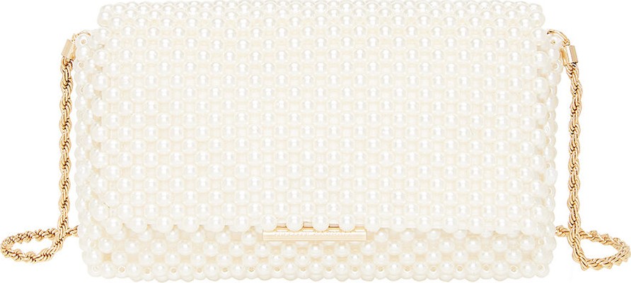 Loeffler Randall Pearl Metallic Bead Clutch Bag