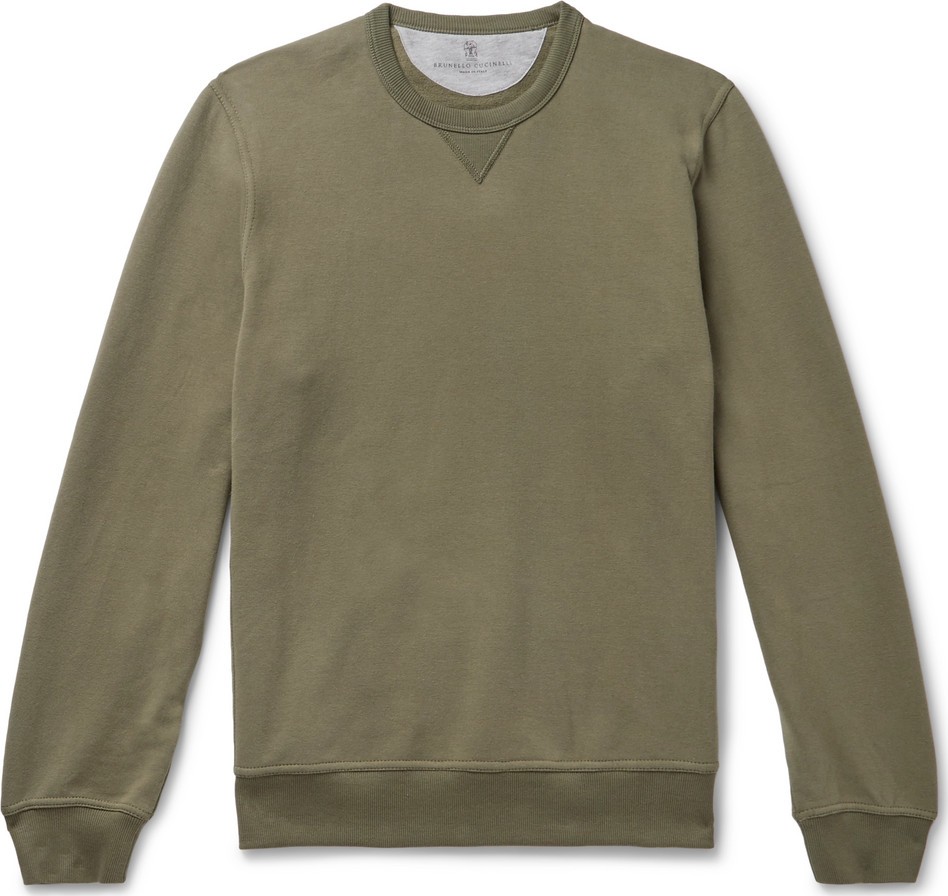 Brunello Cucinelli Fleece-Back Stretch-Cotton Jersey Sweatshirt