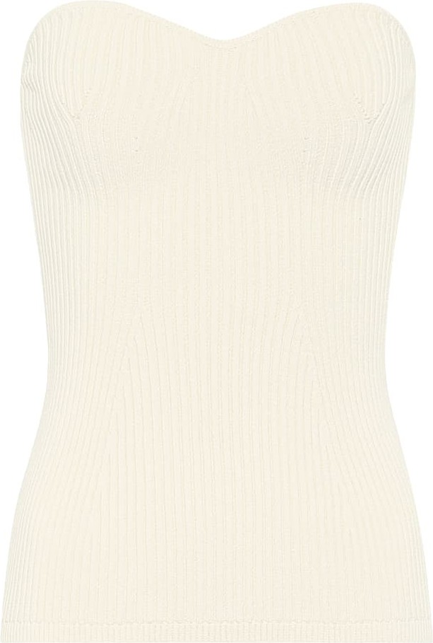 Khaite Lucie ribbed-knit bustier top