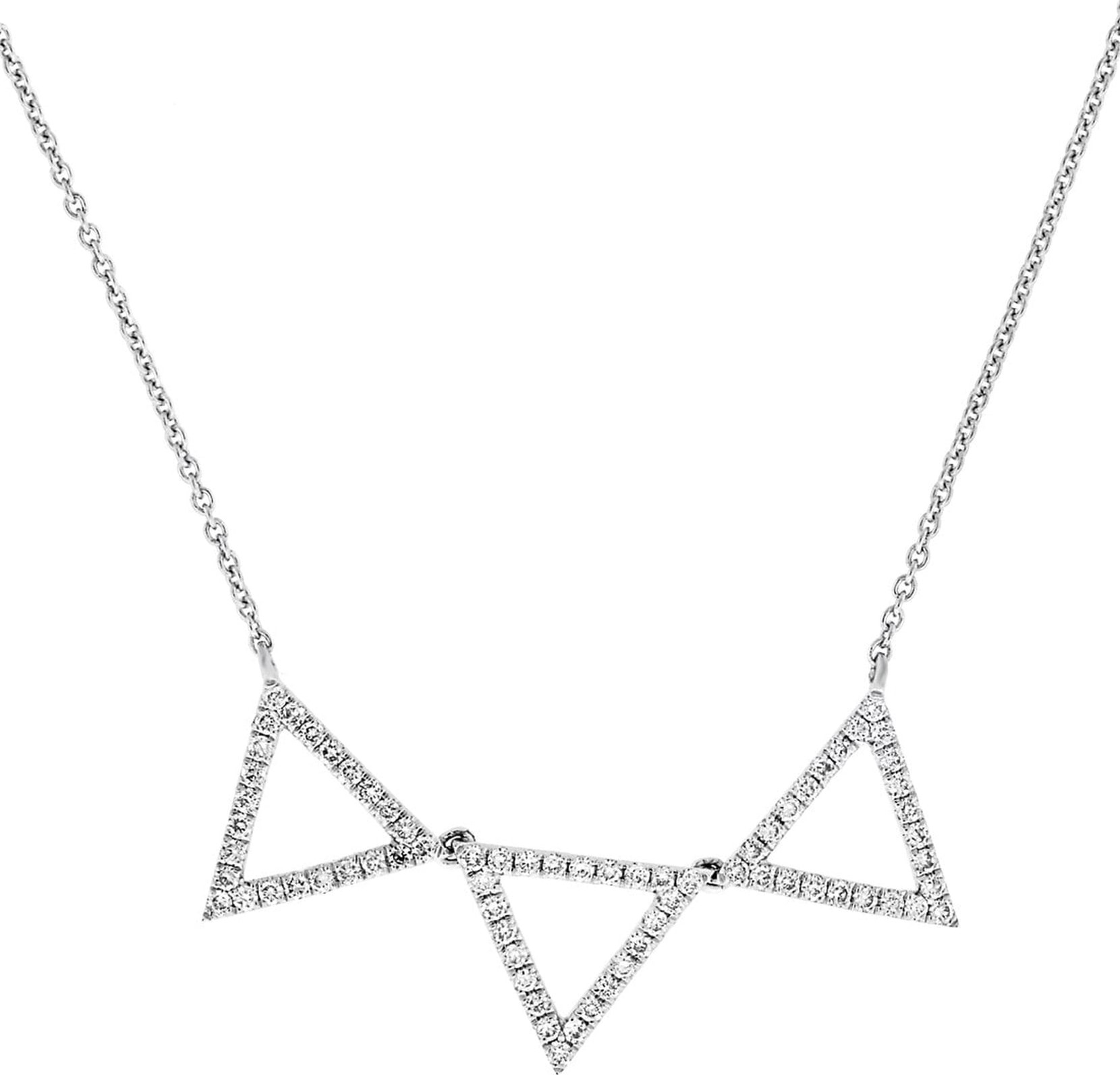 Bony Levy Three Triangle Diamond Pendant Necklace