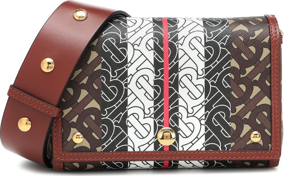 Burberry London England Monogram Stripe e-canvas shoulder bag