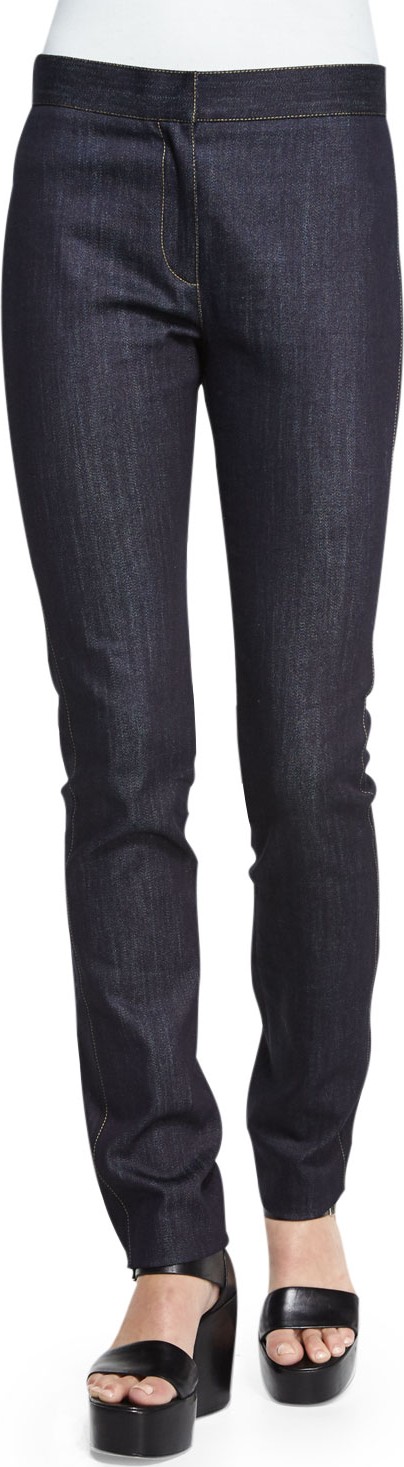 Derek Lam Hanne Mid-Rise Slim-Leg Jeans, Indigo
