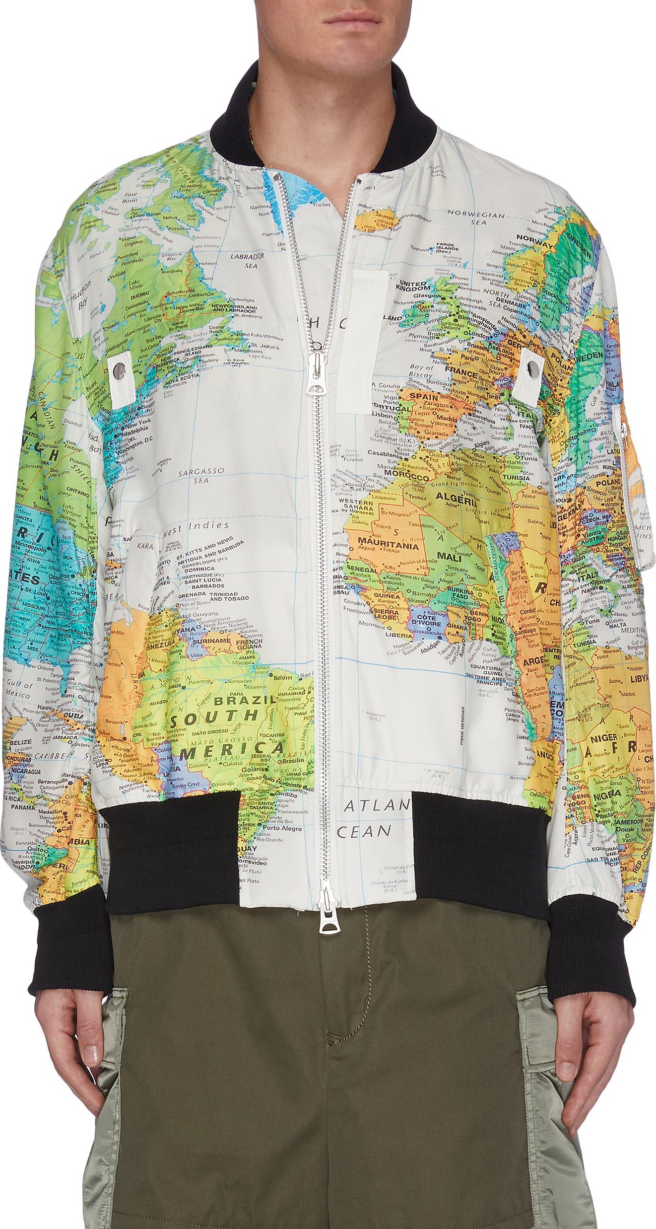 Sacai World map blouson