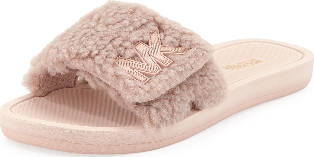 MICHAEL MICHAEL KORS MK Fuzzy Pool Slide Sandals
