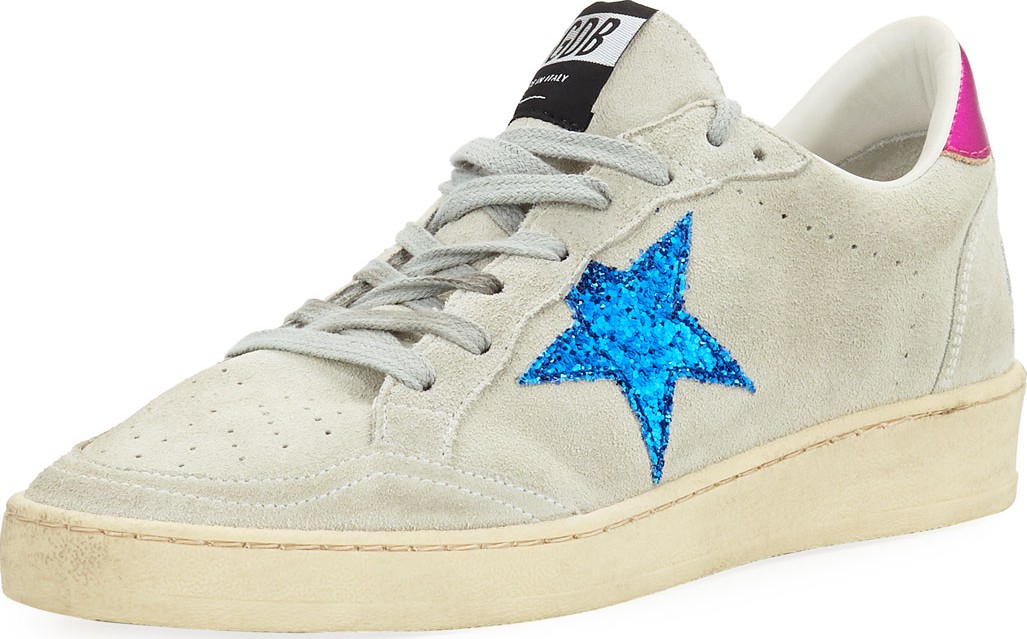 Golden Goose Deluxe Brand Ball Star Glitter & Suede Sneakers