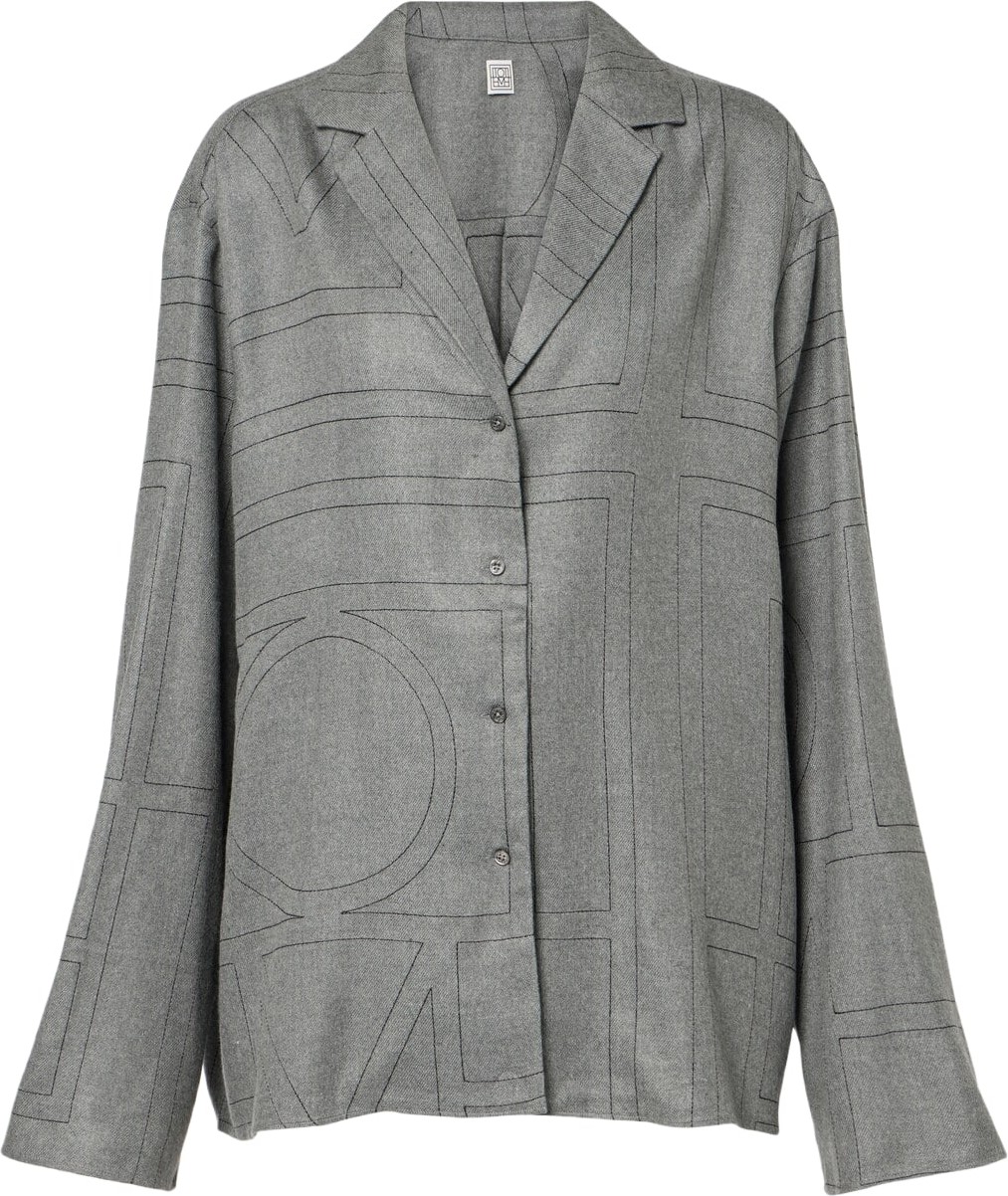 Totême - Monogram flannel pajama shirt