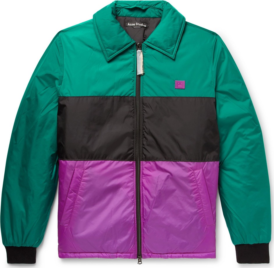 Acne Studios Logo-Appliquéd Colour-Block Padded Nylon Jacket