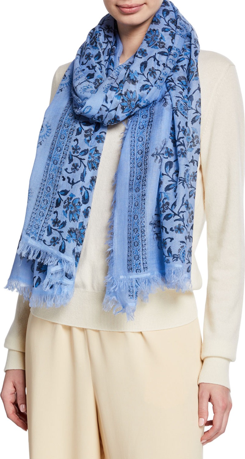 Mangrove Samara Floral Wool Scarf