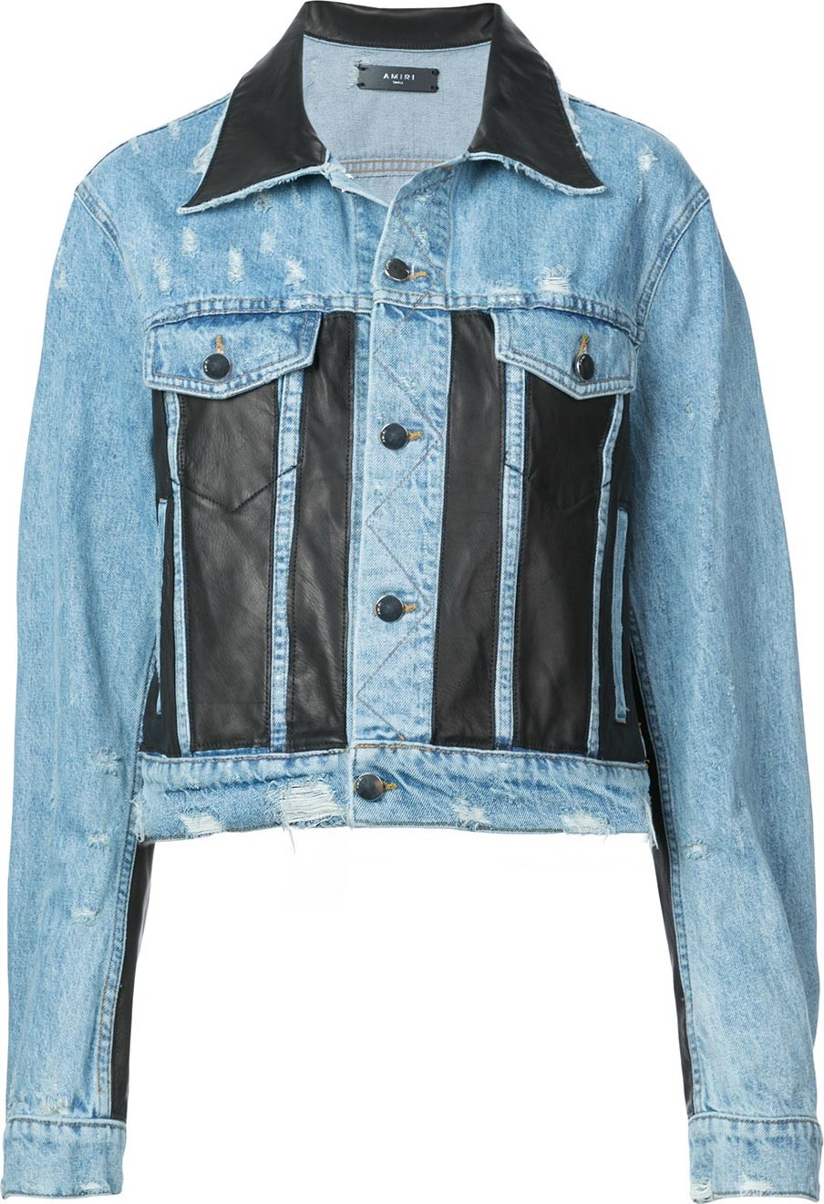 Amiri Leather Panel Trucker Jacket