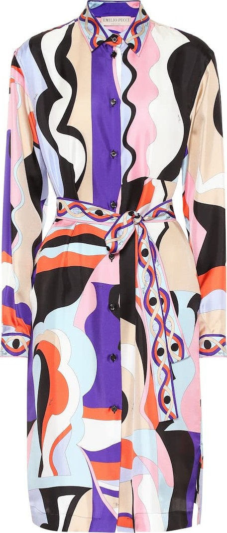 Emilio Pucci Printed silk-twill shirt dress