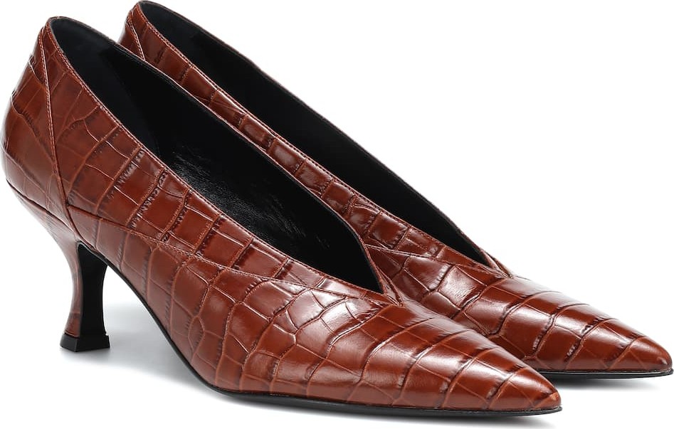 Erdem Rafaella embossed leather pumps