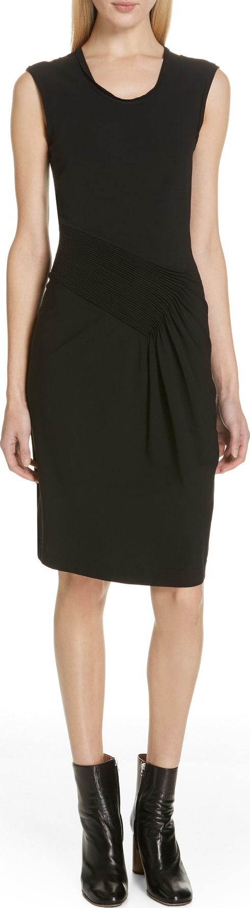Helmut Lang Pleated Jersey Dress