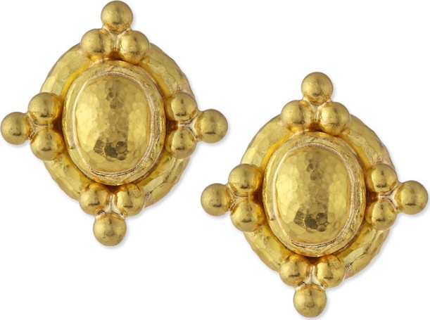 Elizabeth Locke 19K Beaded Dome Stud Earrings