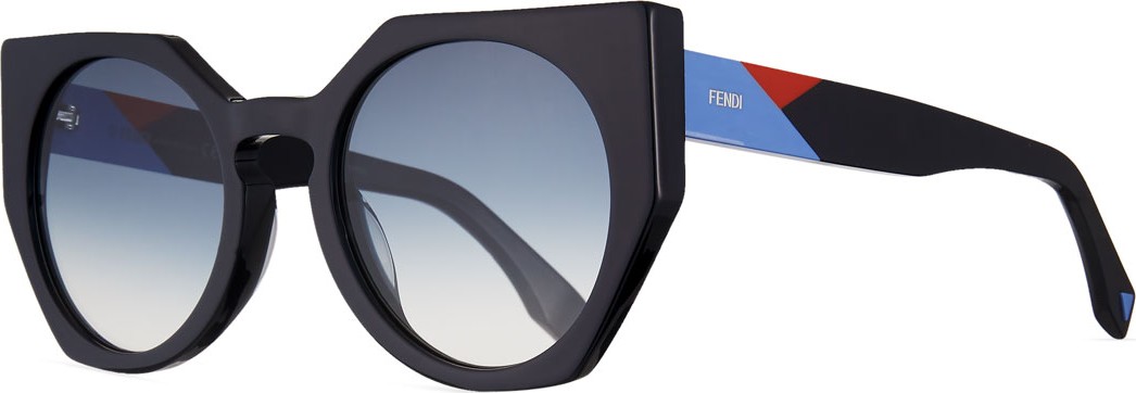 Fendi Tricolor-Arm Geometric Gradient Sunglasses