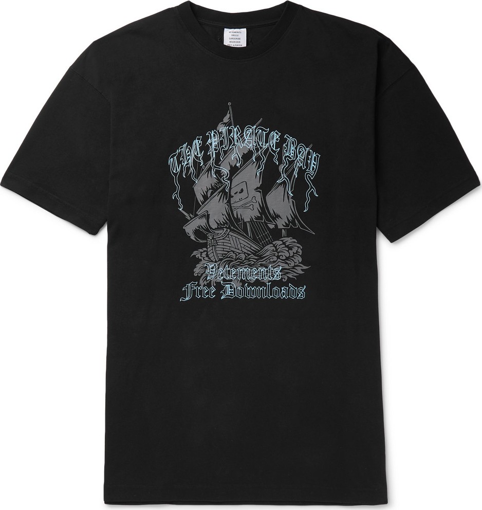 Vetements Oversized Printed Cotton-Jersey T-Shirt