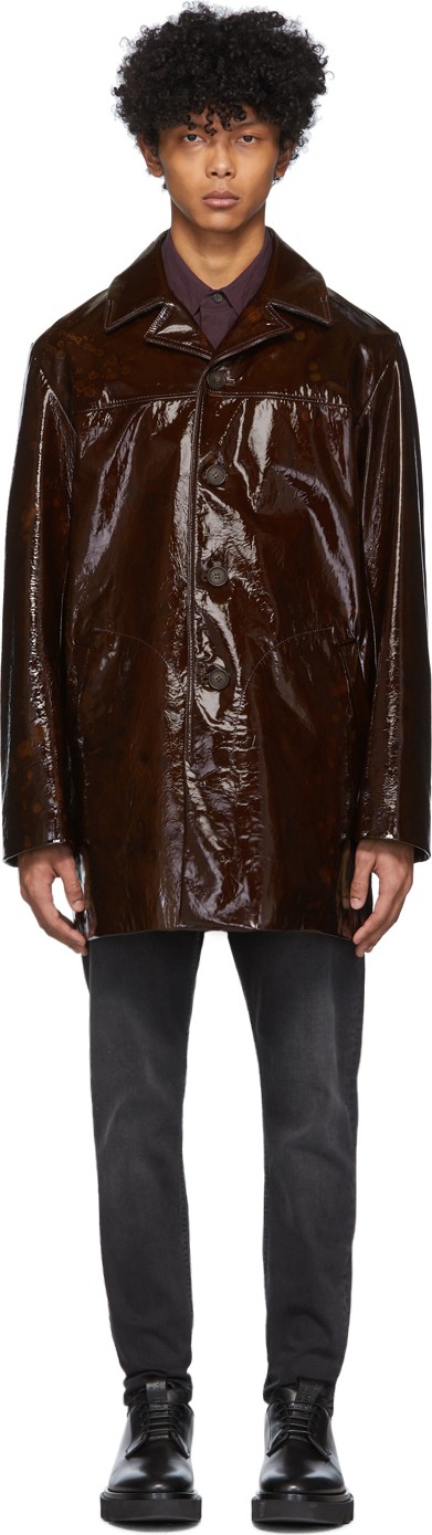 Acne Studios Brown Lambskin Loper Jacket
